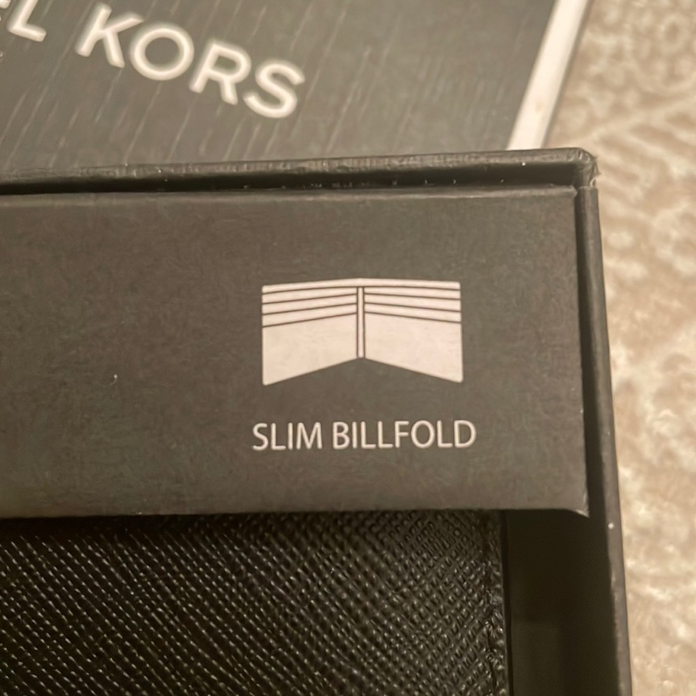 Brand New Michael Kors Genuine Leather Slim Billfold Black Men’s Andy Wallet - Picture 3 of 13